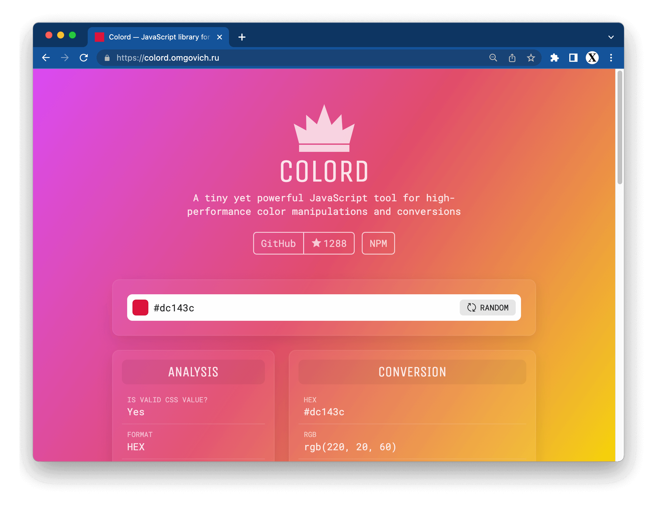 Colord - color manipulations and conversions