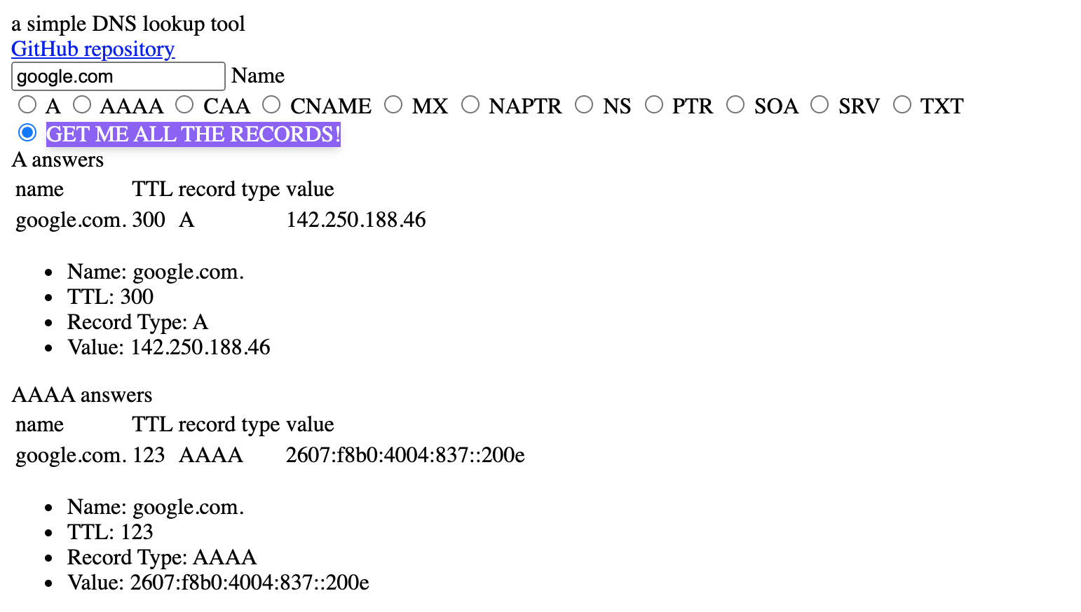 DNS lookups