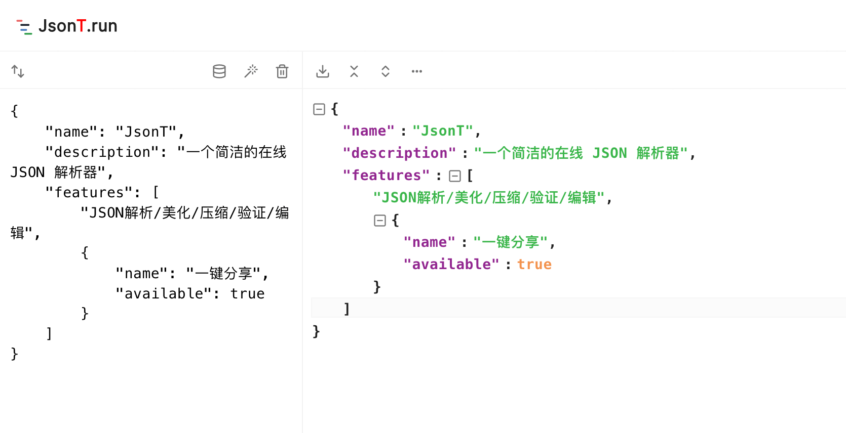 JSON格式化验证和编辑 - JSONT