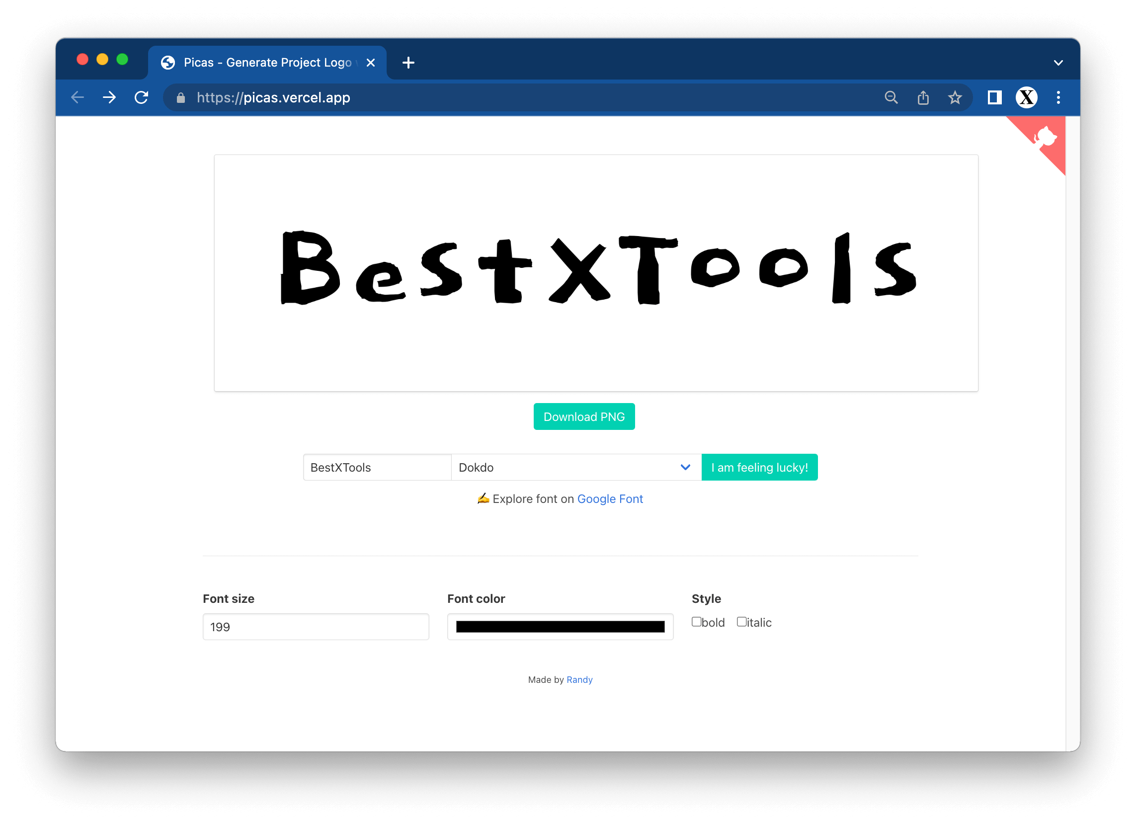 Picas - Generate Project Logo with Google Fonts