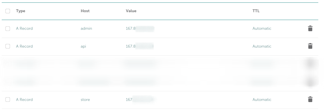 DNS A records for bitcart demo