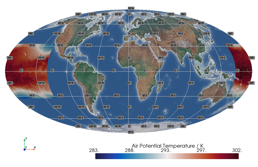 CF UGRID Local Area Model, Unstructured Quadrilateral Mesh of Air Potential Temperature