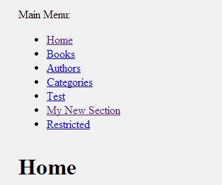 Home Page Menu