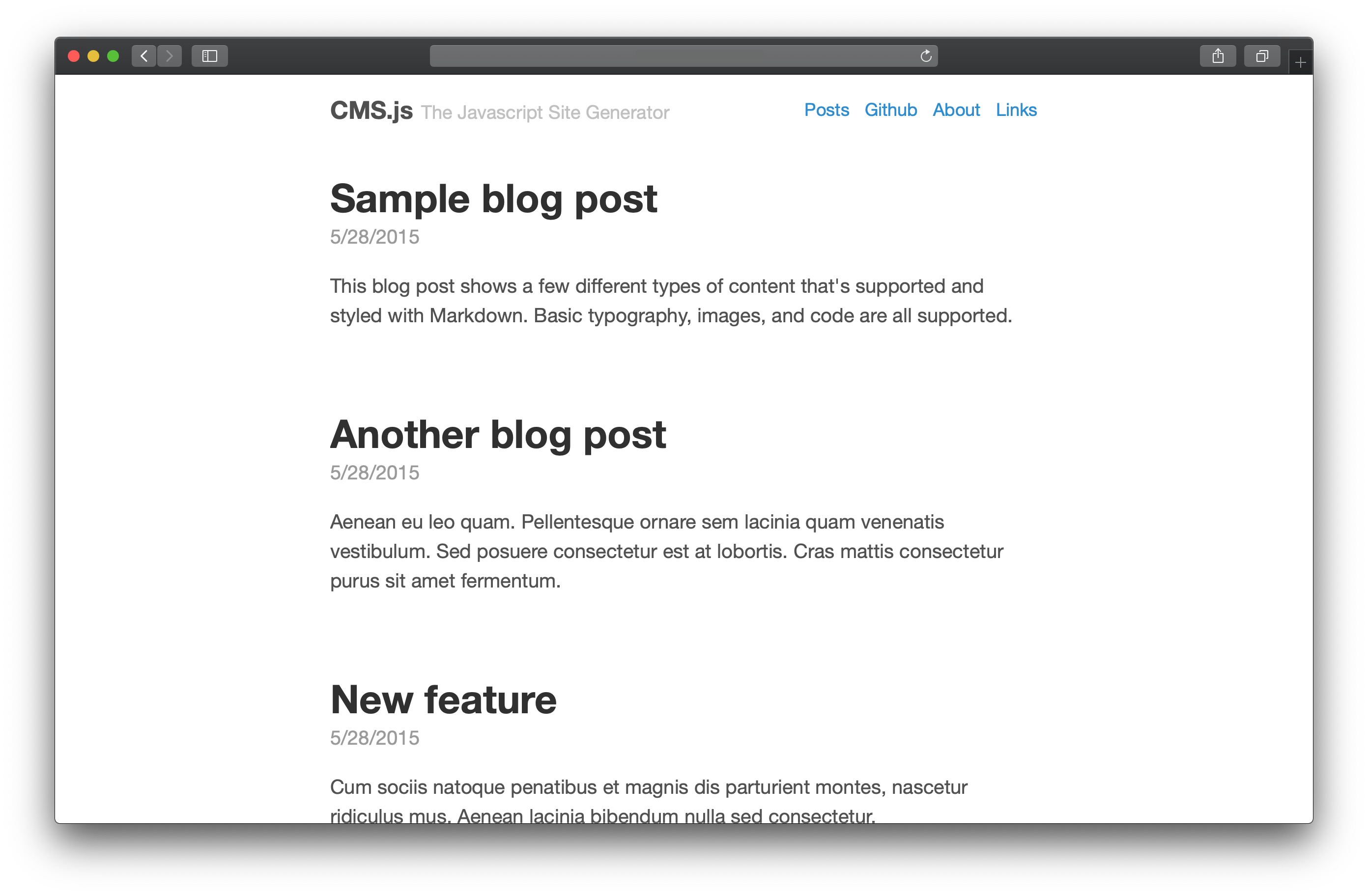 CMS.js Screenshot