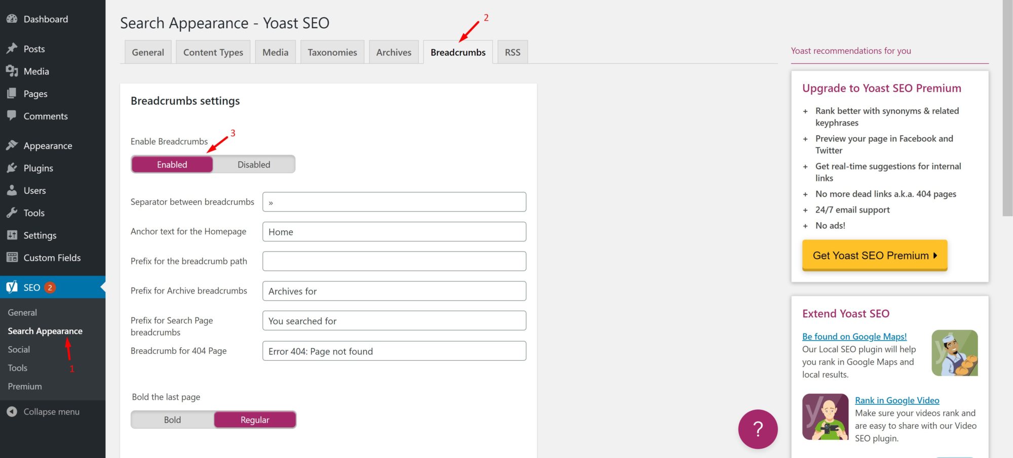 Breadcrumbs Yoast SEO