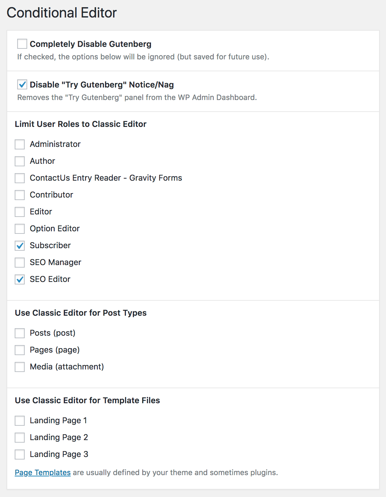 Plugin Settings Screen