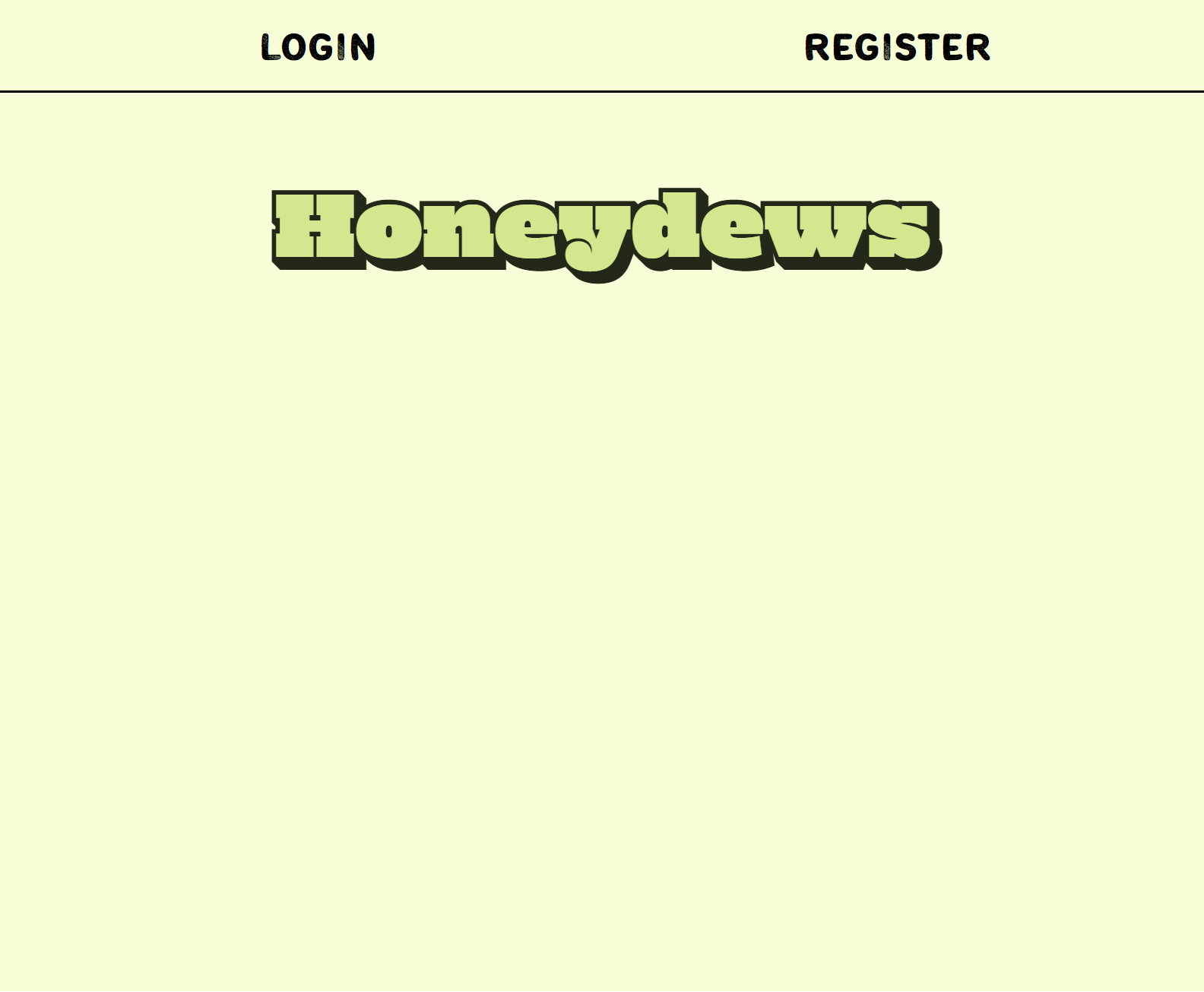 Screenshot of the landing page