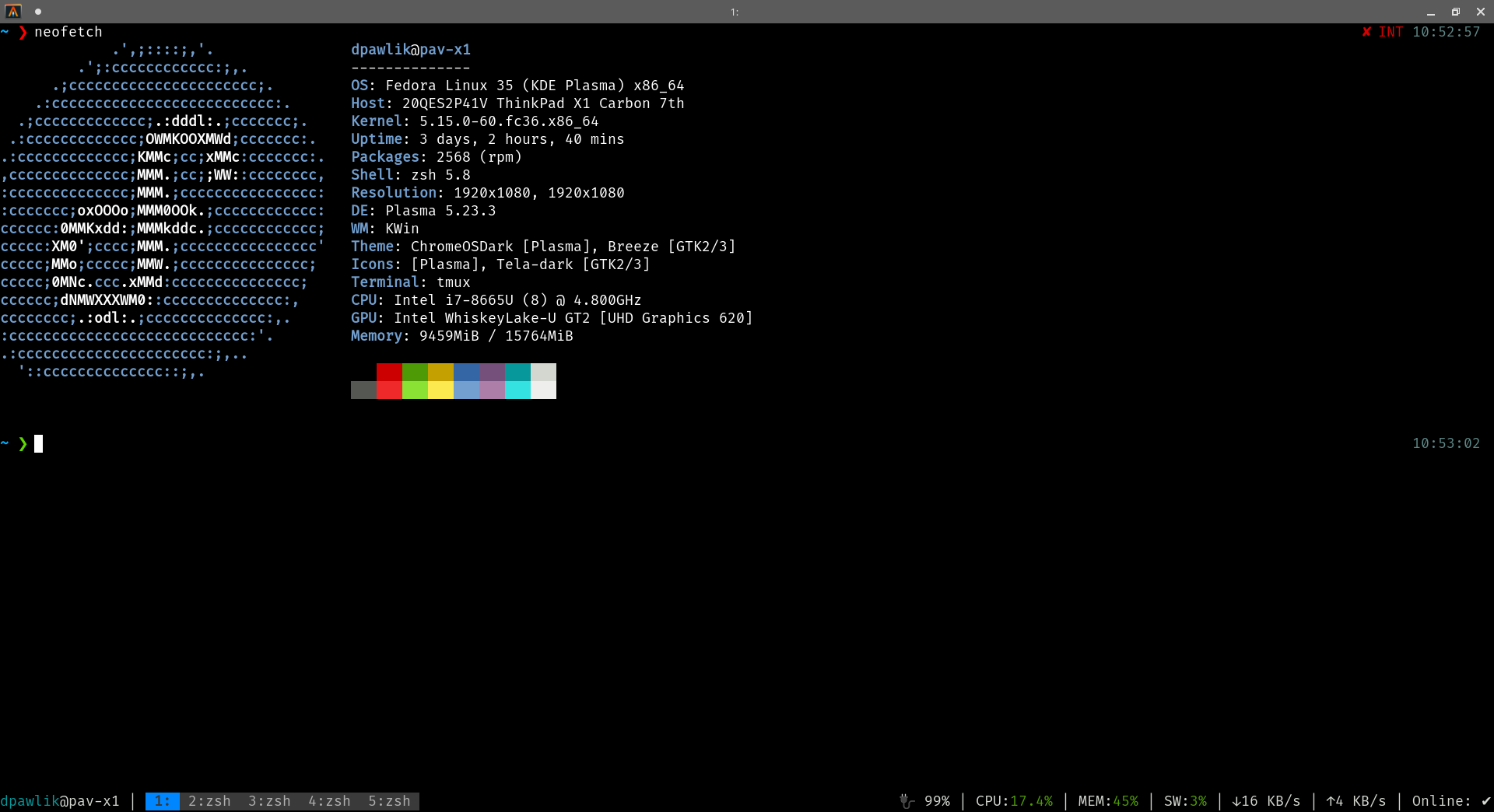 Tmux screenshot