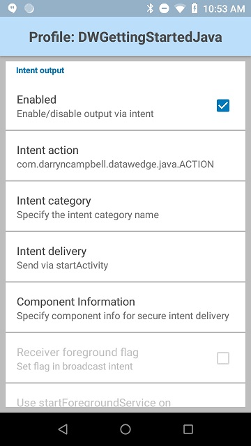 Intent output Java