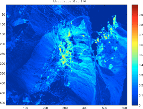 Figure 5: Abundance map from first N-FINDR-recovered endmember