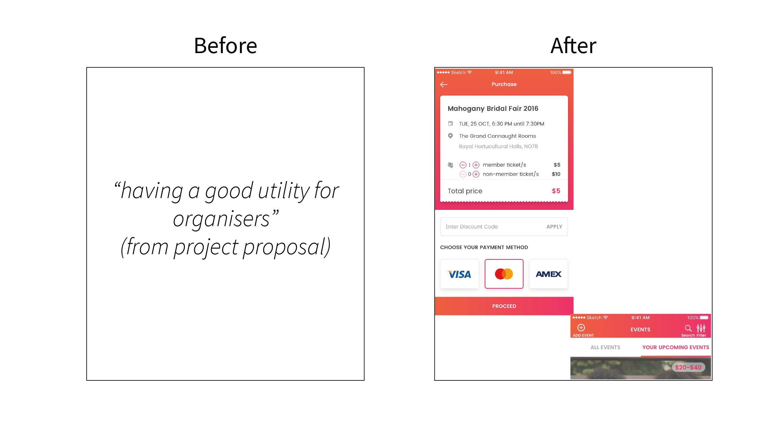 design decision of organiser feature