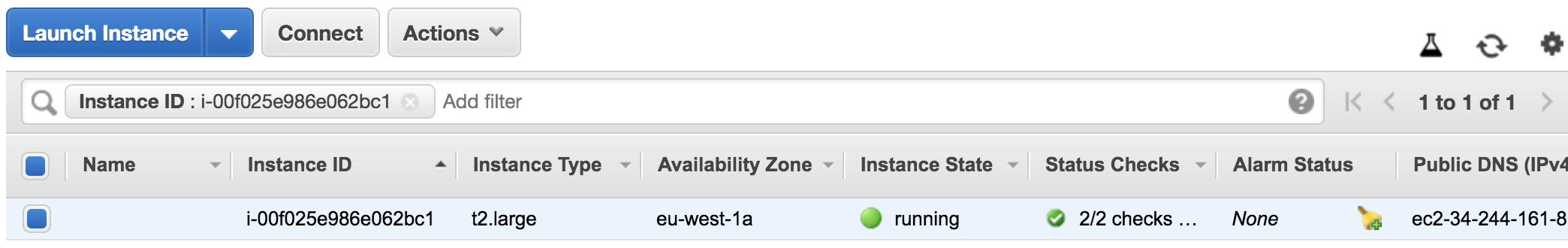 AWS Instance provisioned