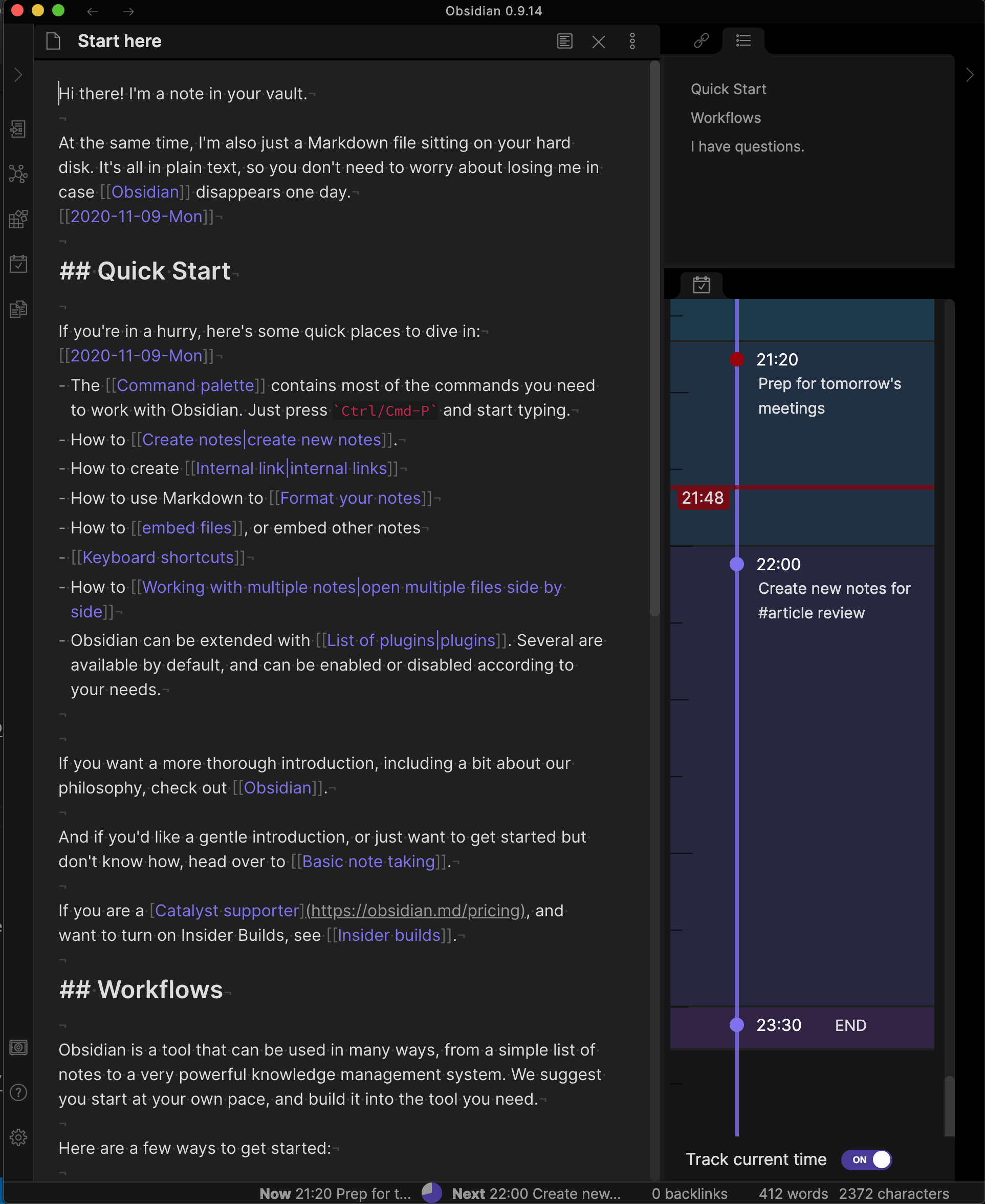 Day Planner Timeline