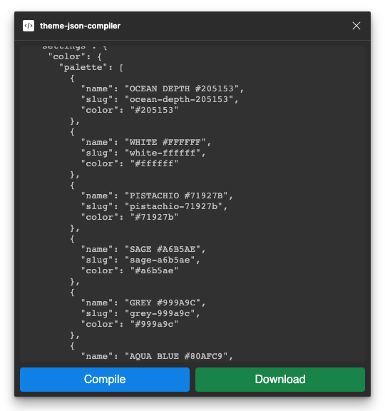 theme-json-compiler preview