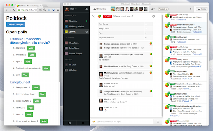 Polldock-Flowdock screenshot