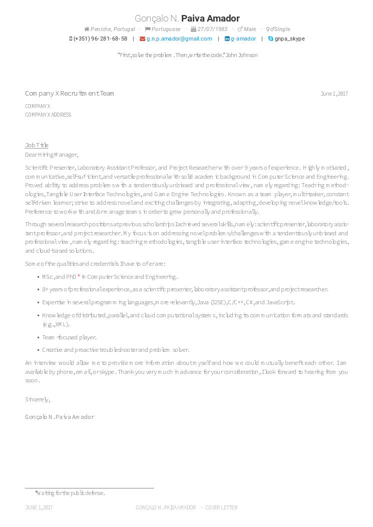 Cover Letter(Awesome)