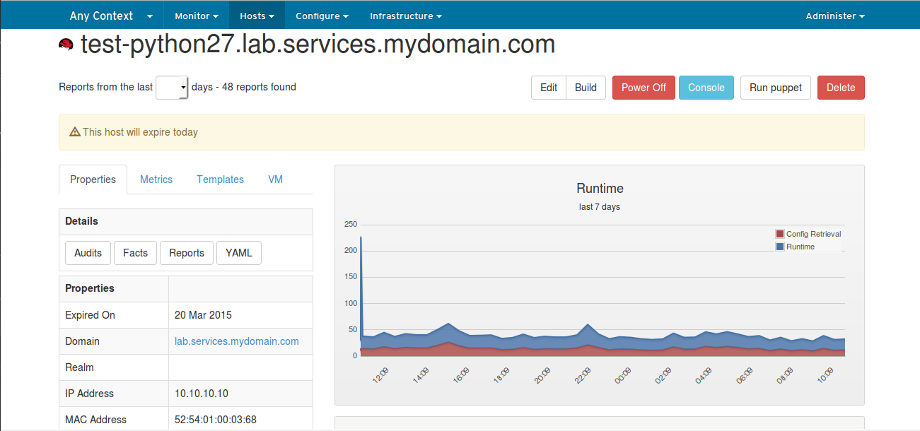 Expiry date field in host show page