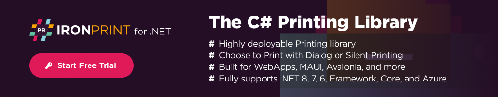 IronPrint NuGet Trial Banner Image
