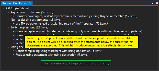 An explanation for a Sharpen consideration