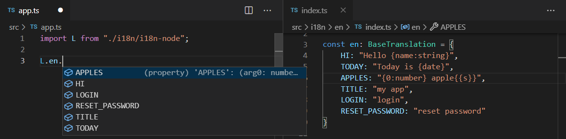 typesafe translation key completion