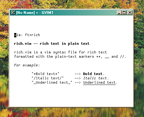 Screenshot of rich.vim