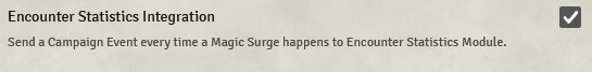 Encounter Statistics Module Integration option