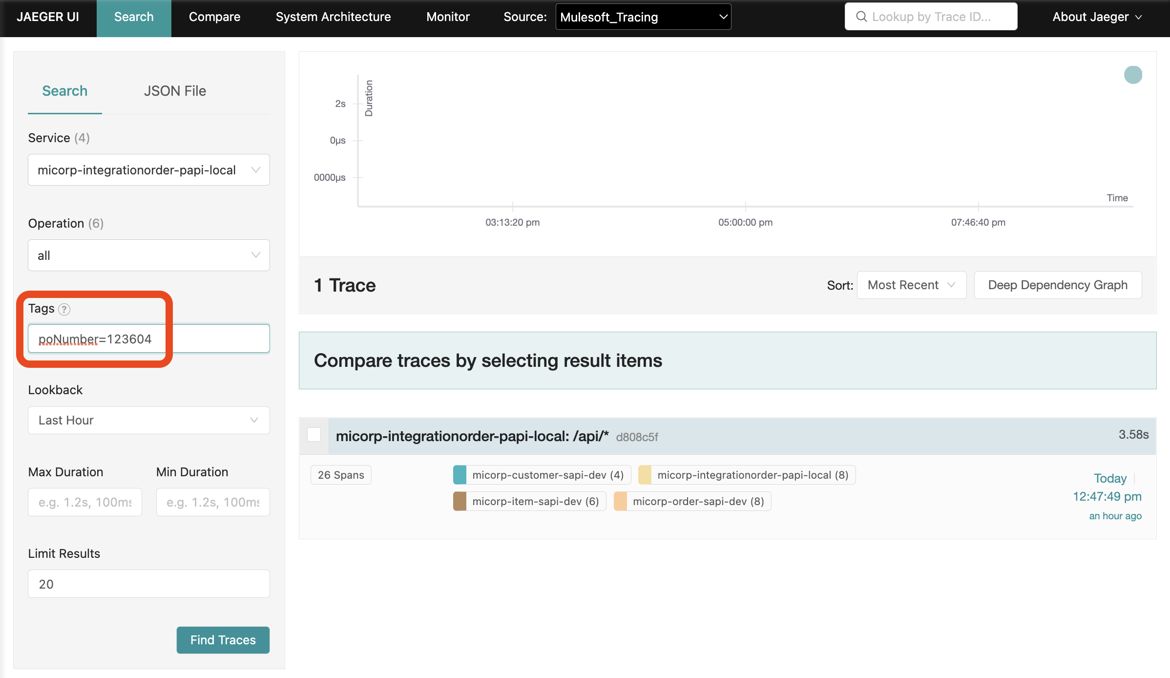 Example, querying business data on tags 