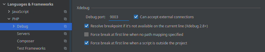 PHPStorm XDebug configuration