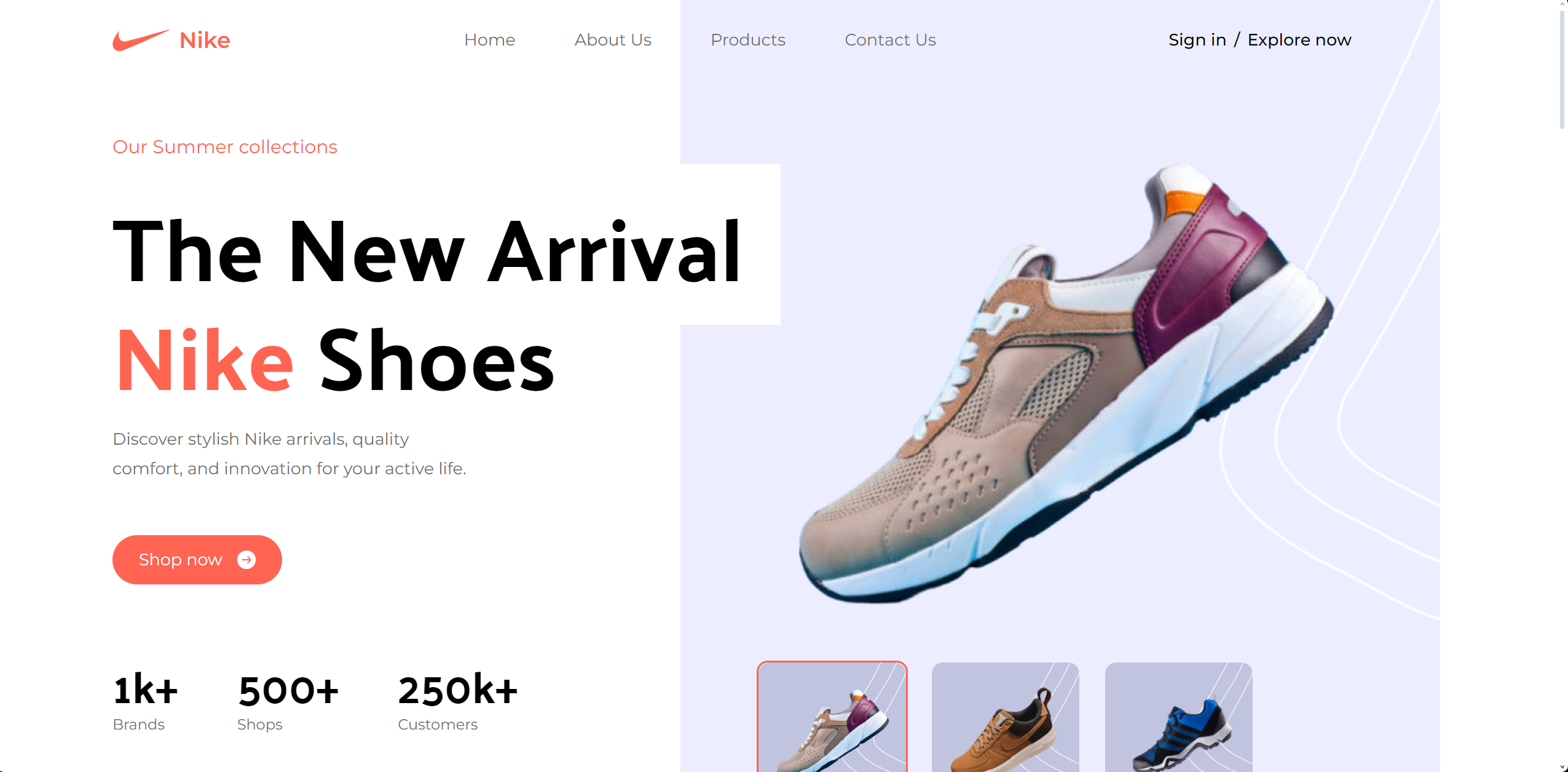 Nike Website Landing Page Screenshot