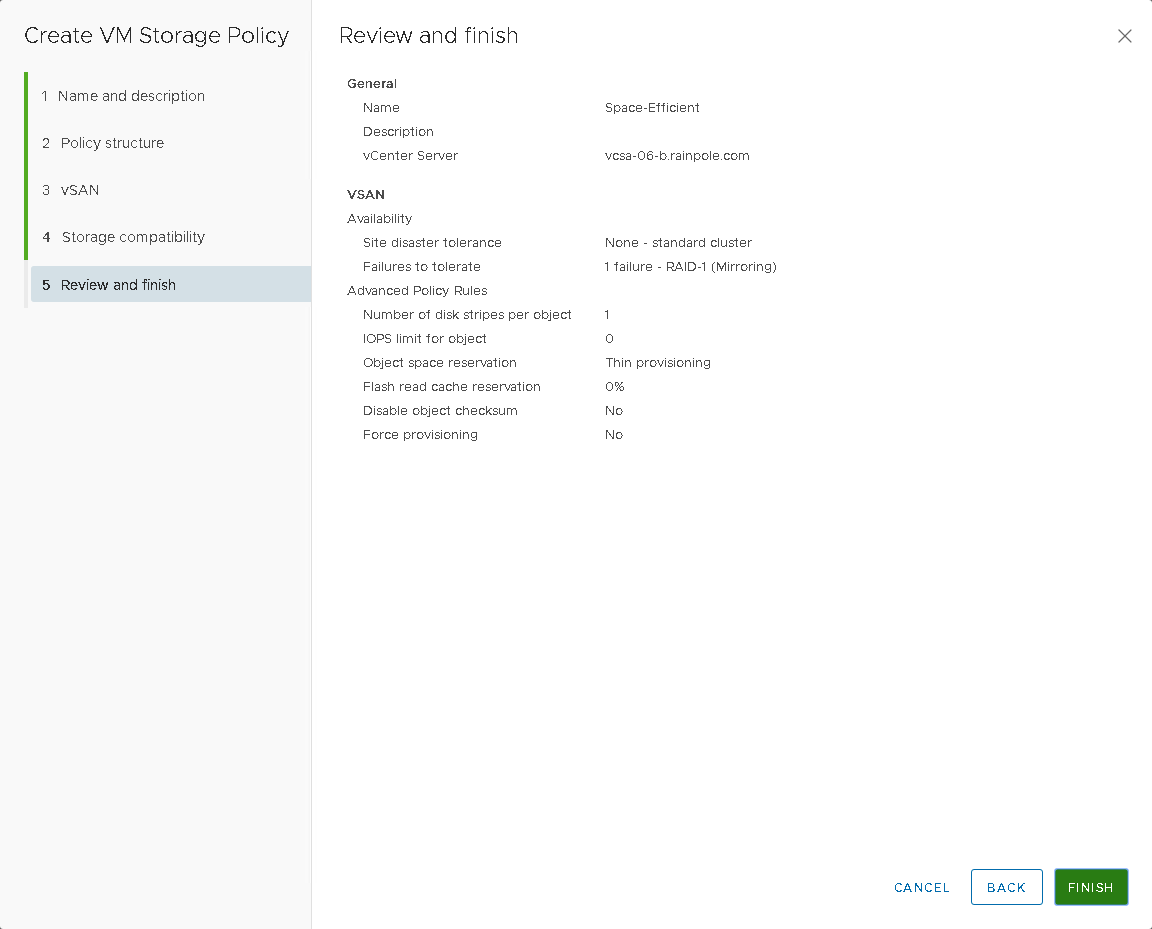 Space-Efficient Storage Policy Review