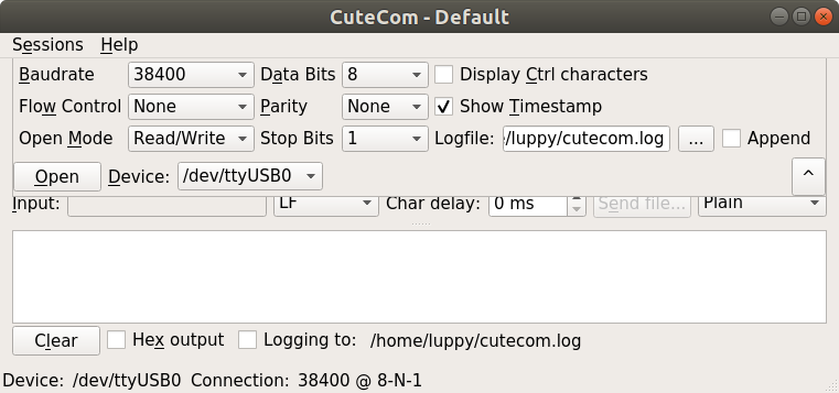 cutecom configuration