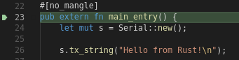 First line of Rust code