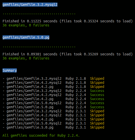 Matrix task output