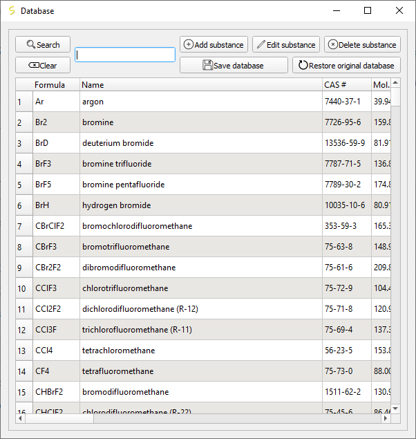 database window