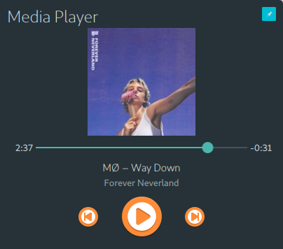 KDE Media Player displaying cmus music data