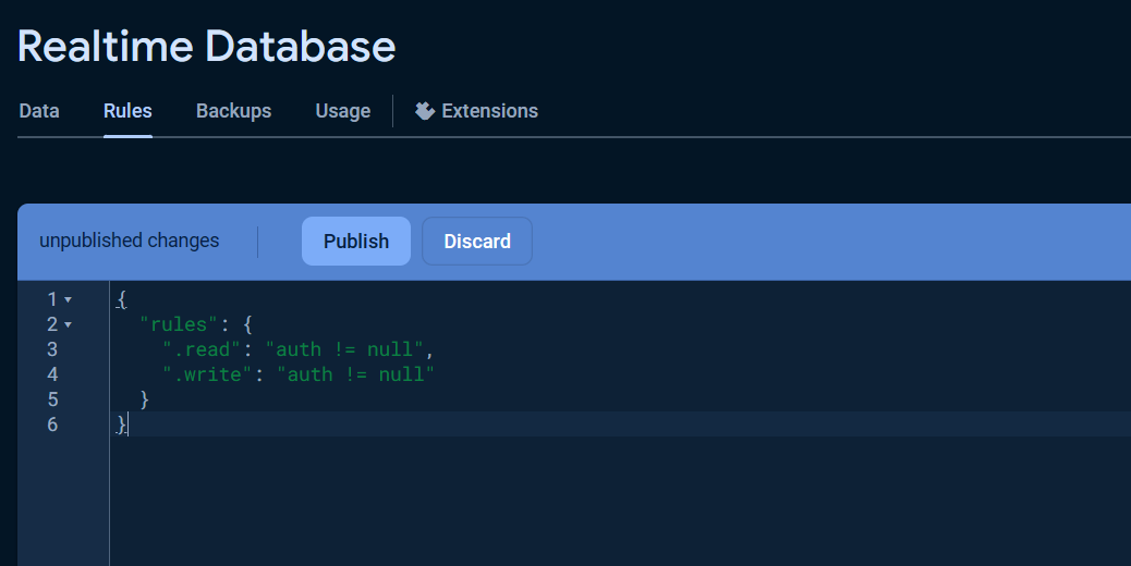 Change Database Security Rules