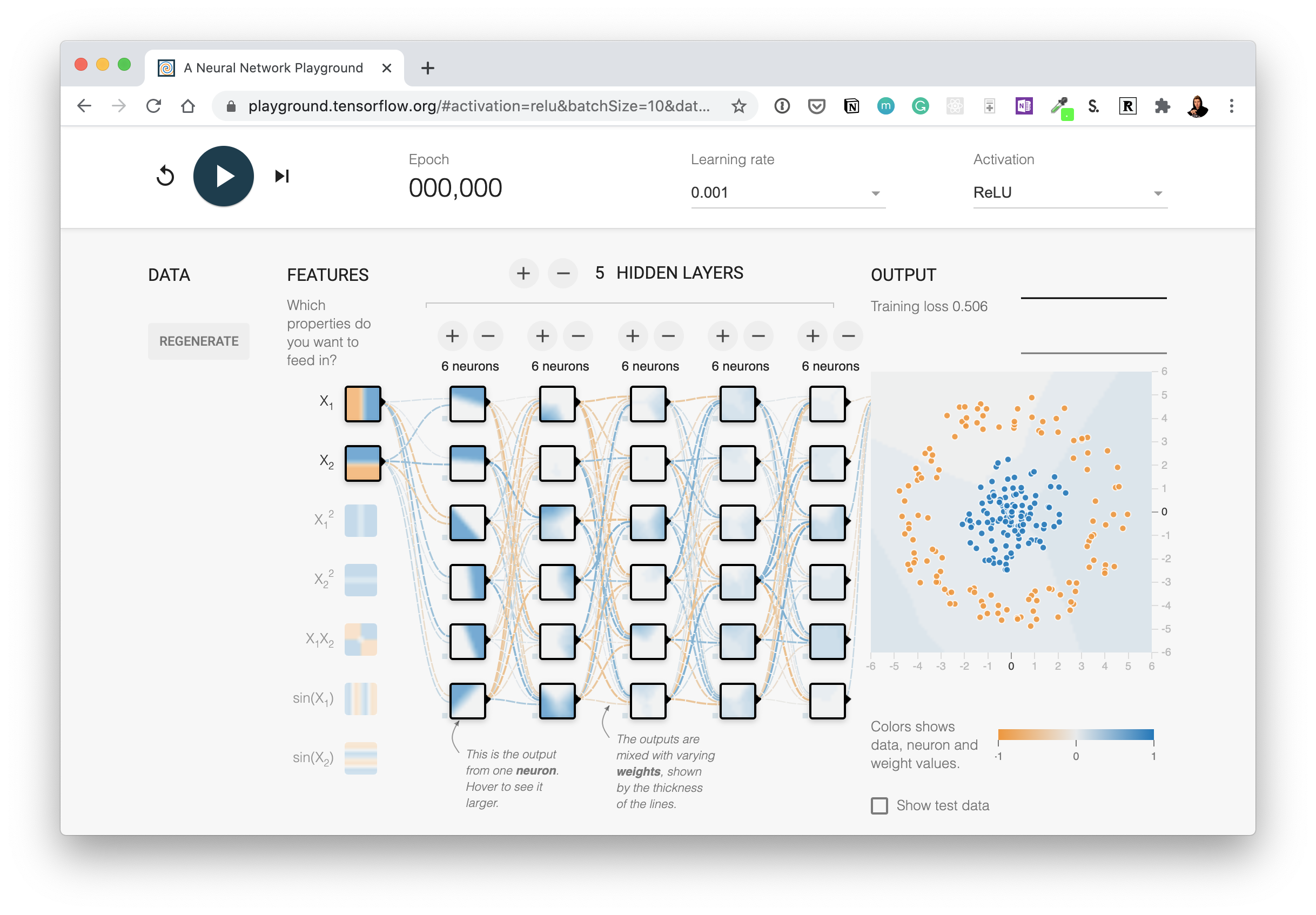 tensorflow playground example neural network