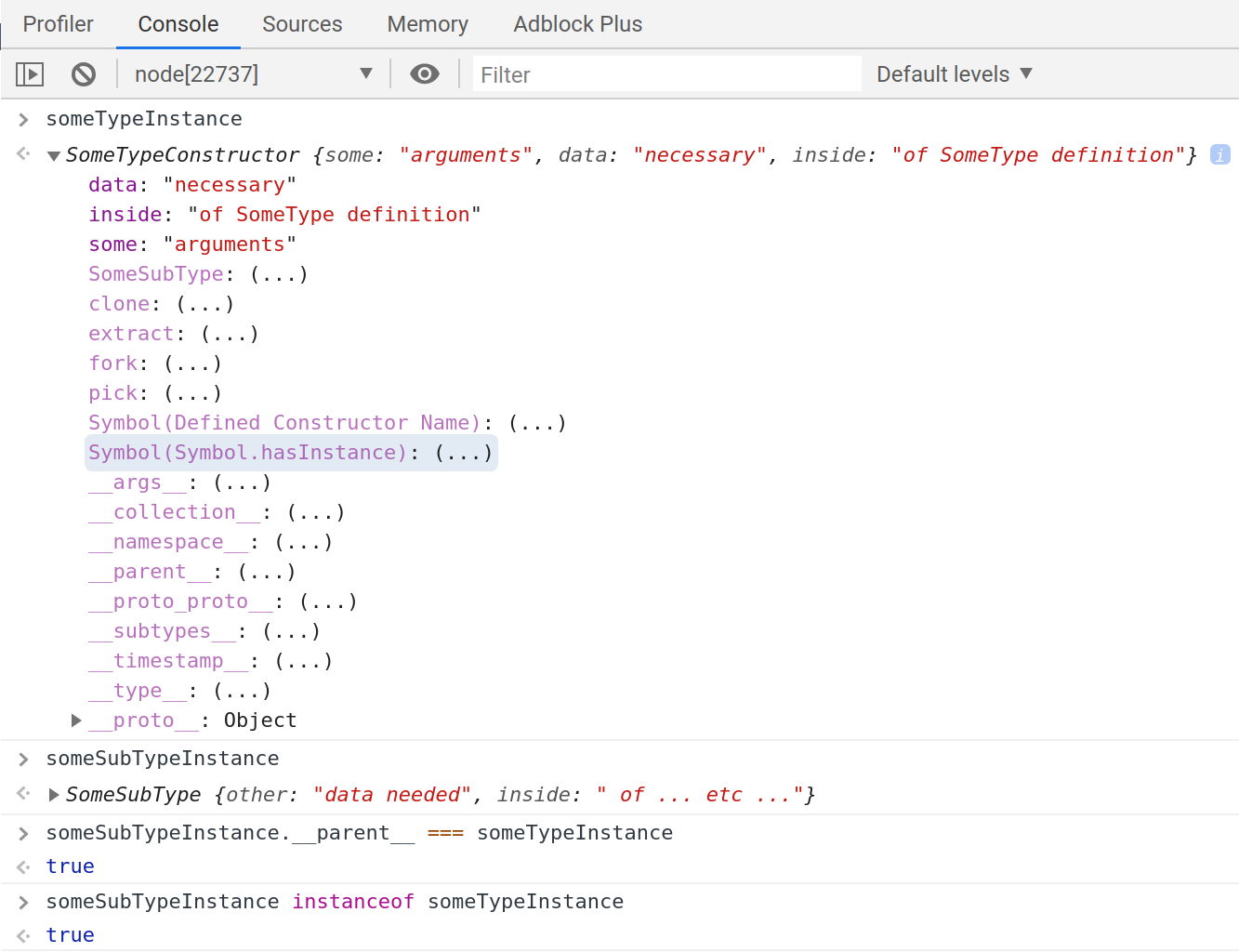 Inheritance of someSubTypeInstance