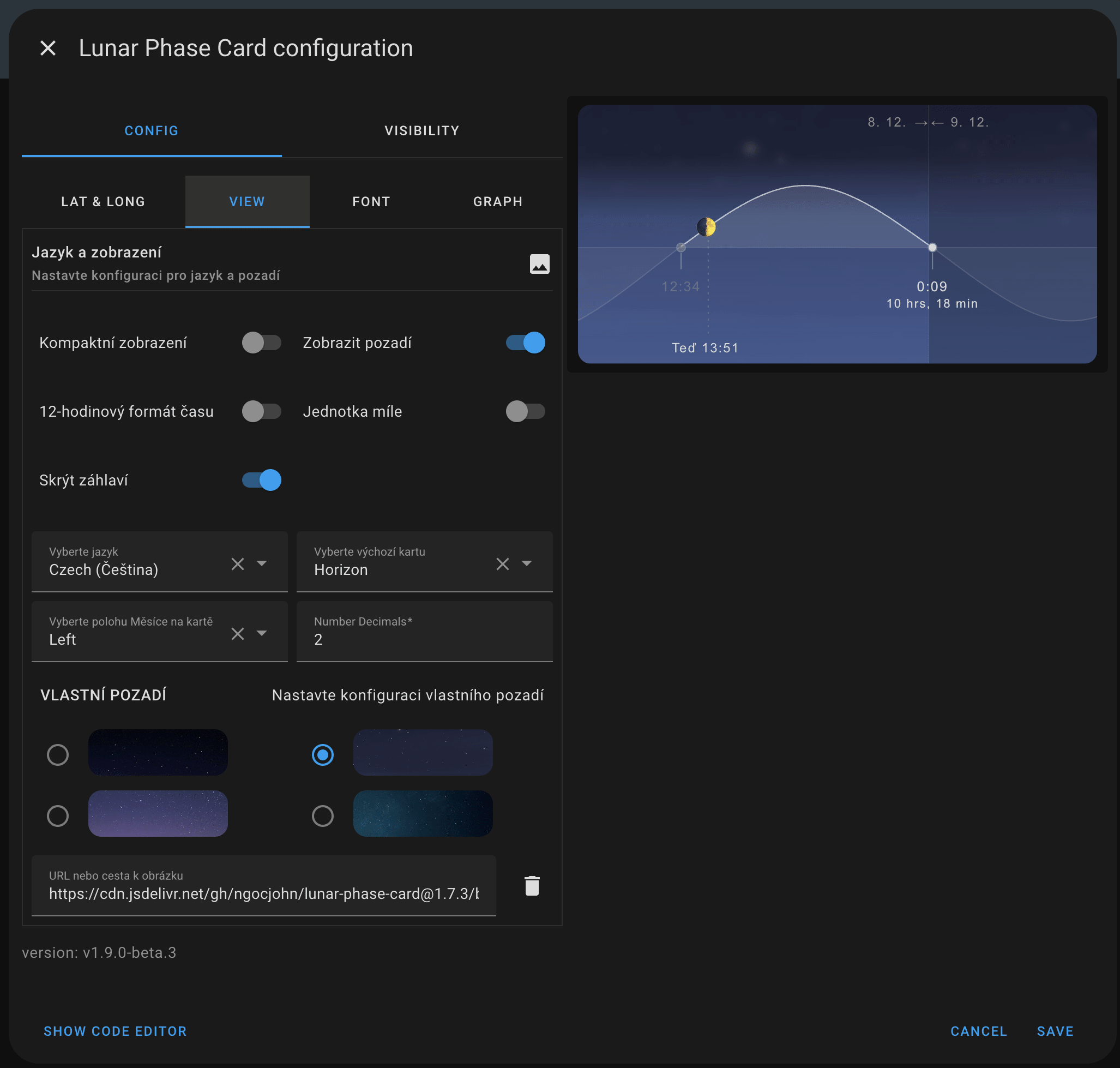 Card config editor