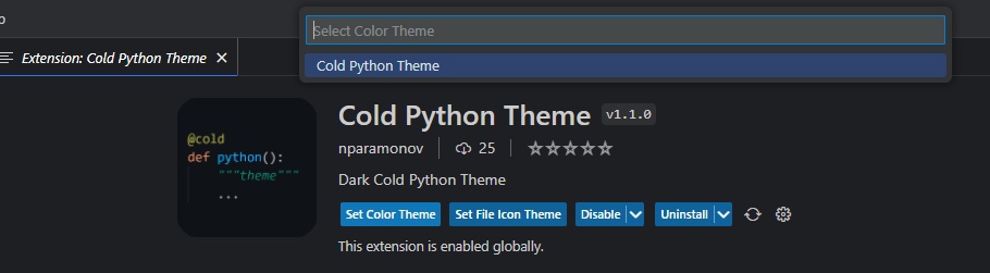 Select the Color Theme