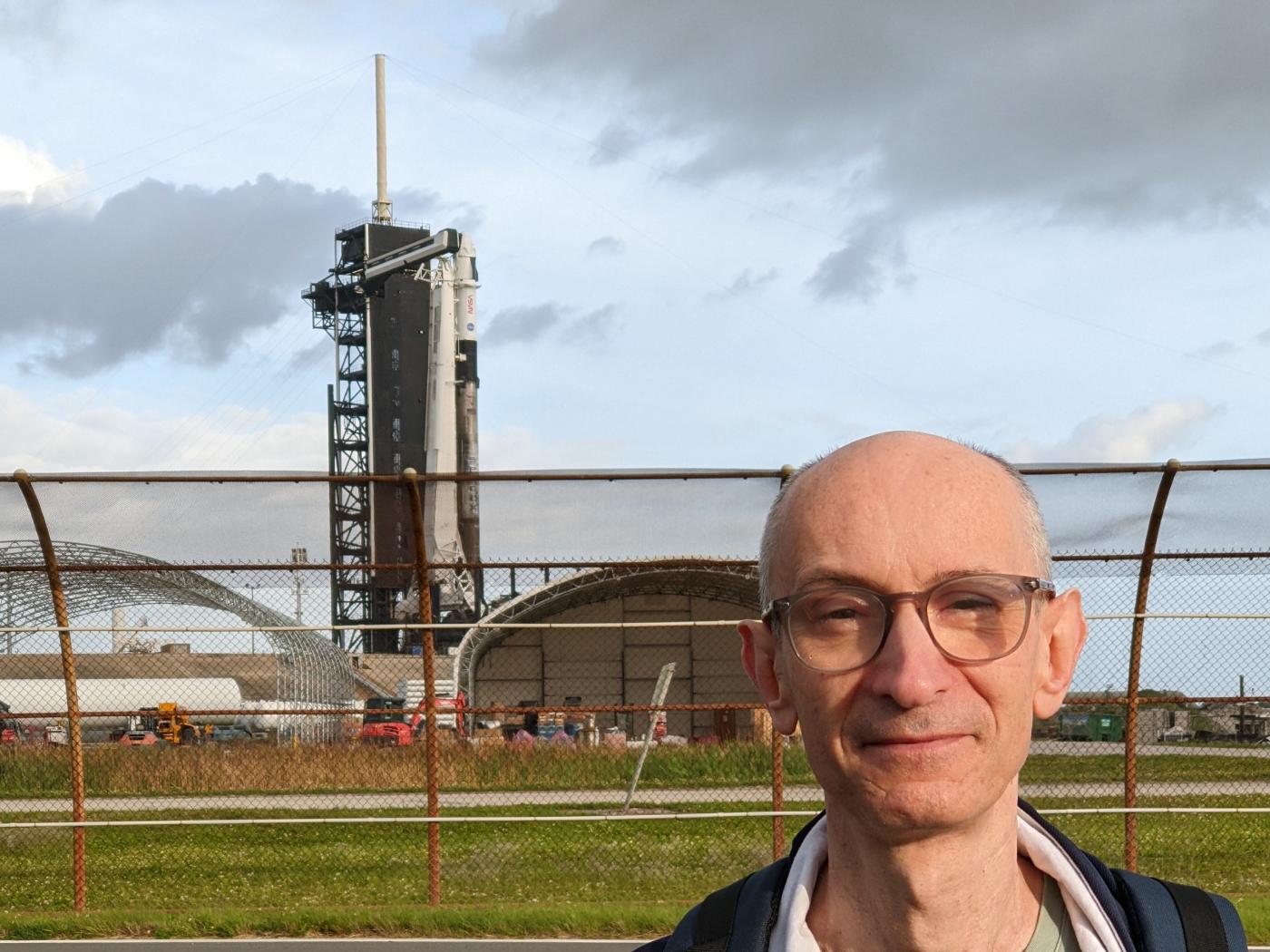 Paolo Amoroso at pad 39A of Kennedy Space Center