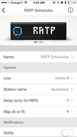 LaMetric Ratp App