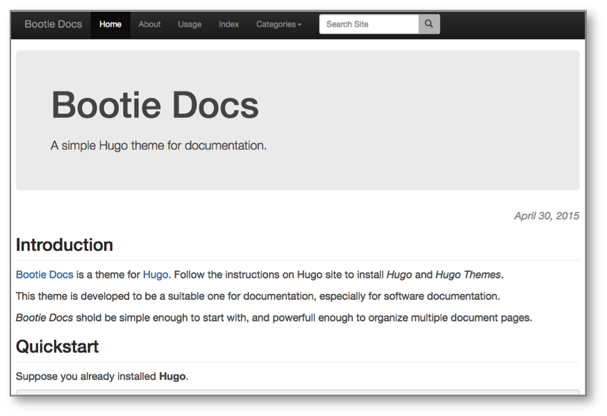 Bootie Docs screenshot