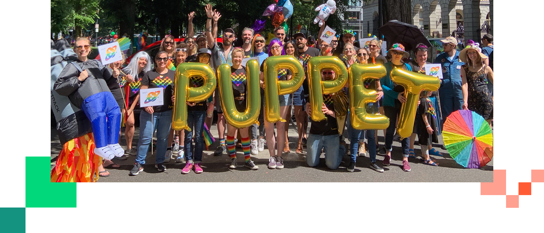 Puppet folk having a grand time at Portland's annual Pride parade.