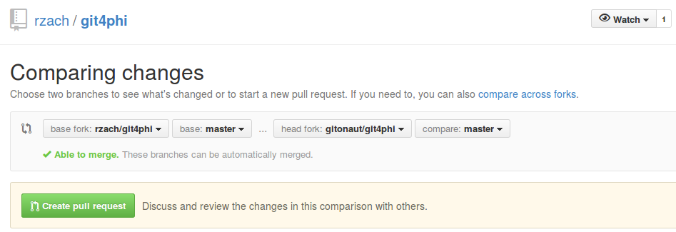 Creating pull request