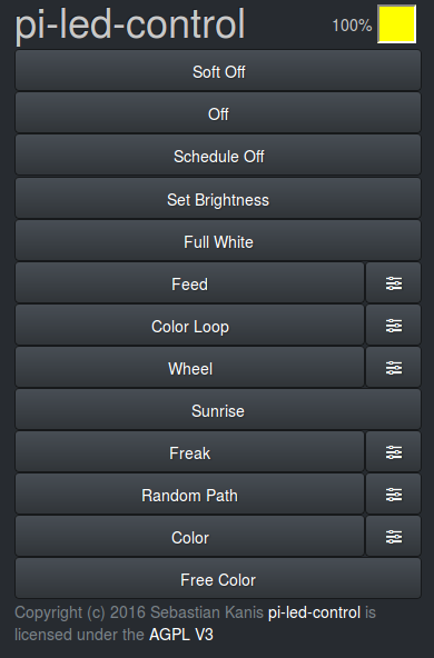 UI of pi-led-control