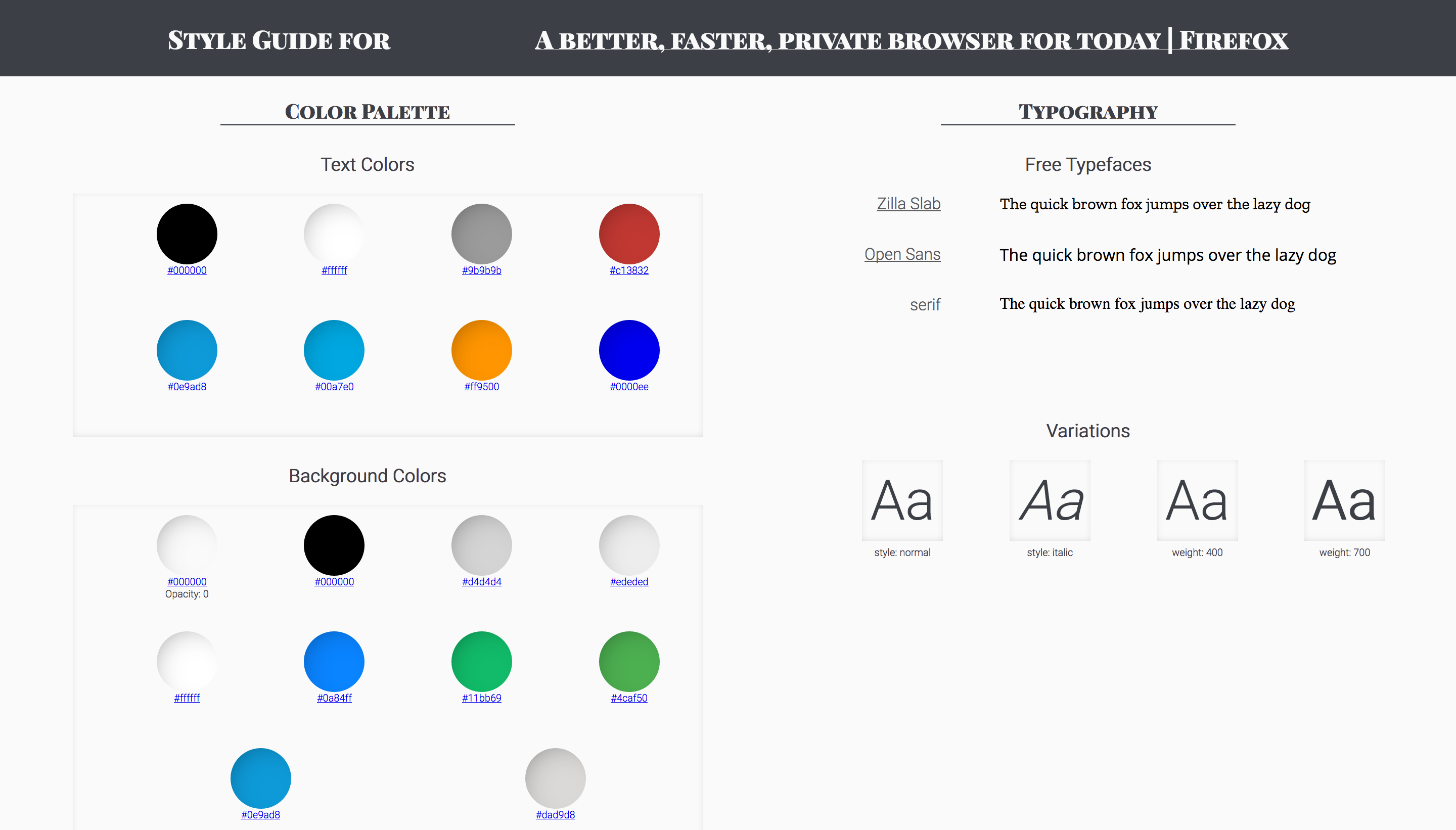 Screenshot of Style Guide Generator