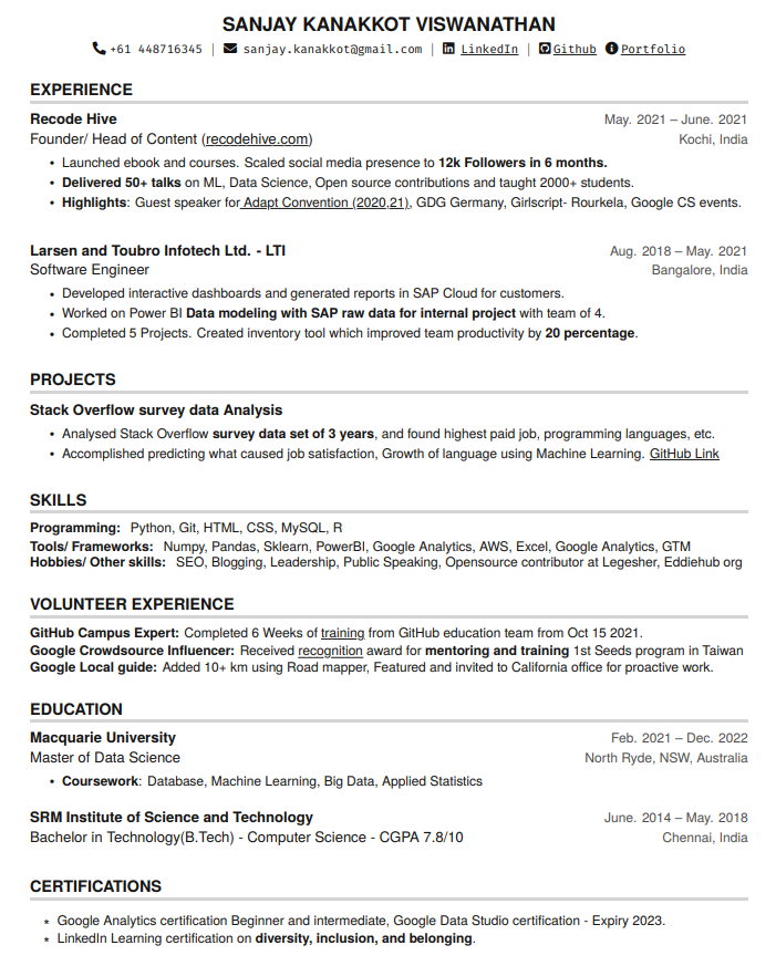 Resume Preview