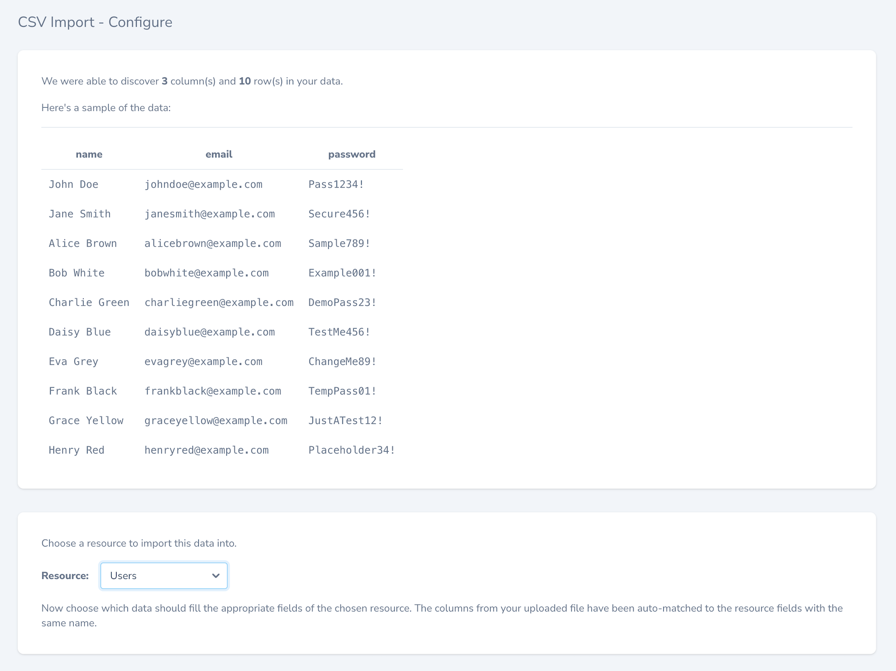 Laravel Nova CSV Import Screenshot