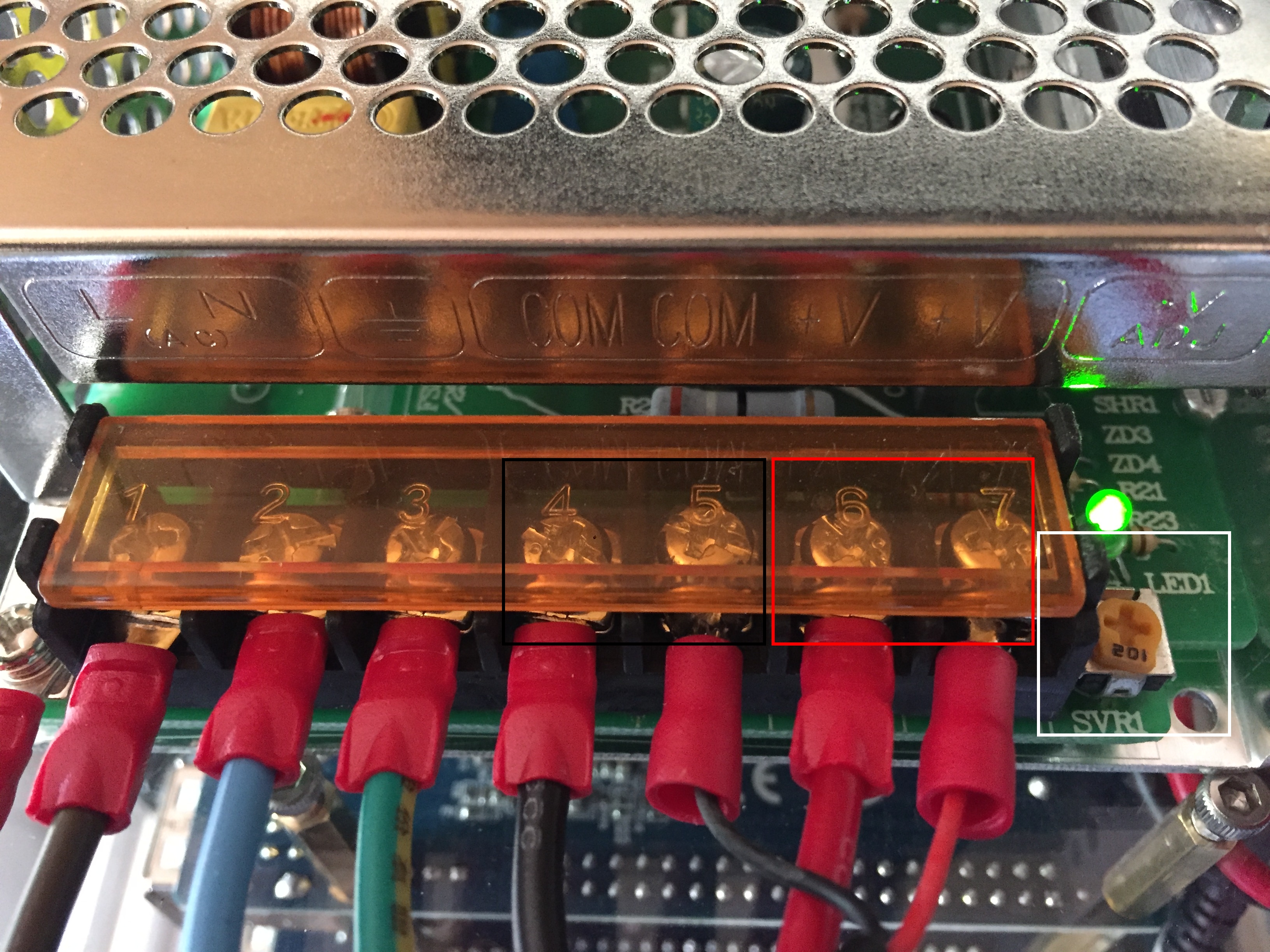 PSU terminal bar measurement info.